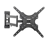 Steel Articulating TV Wall Bracket for 25-60 Inch Flat & Curved TVs up to 40kg; Max. VESA 400x400mm - Black - 1x LED OLED Flat Screen Smart Over Table Shelf Mount Brackets - by Harbour Housewares