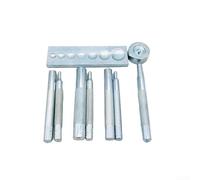 Steel-Based Rivet Punch Set with 7-Hole Base 2.5mm 3.5mm Round Punches and Circular Base for Manual Fastening Tasks