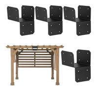 Steel Beam Connector Brackets,4x4 Post Mount Support Hangers, Heavy Duty Structural Wood Frame Hardware, Reinforced Corner Brace Sleeve for Rafters Pergola Deck Building, Quality Timber