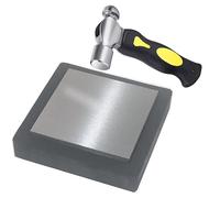 Steel Bench Block with 4”Tough Rubber Block - Metal Stamping Hammer, Metal Bench Block - Jewelry Making, Metal Stamping, Work Surface Tool (Steel & Rubber Block)