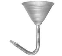 Steel Bendable Universal Spout Funnel with Filter, Funnel with Flexible Pipe, Flexible Galvanized Funnel for All Automotive Oils Diesel Fuel and Other Liquids Silver