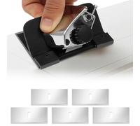 Steel Bevel Mat Cutter with Auto-Springback Safety Design, Handheld 45 Degree Angle Mat Board Cutting Tool with 6 Blades, Retractable Mats Cutter for Picture Framing & Photo, Scrapbooking