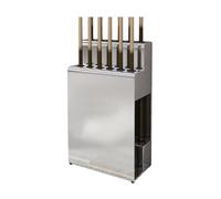 Steel Billiards Pool Stick Holder,Billiard Cue Racks for 12 Cue Sticks,Floor-standing Installation,Adjustable Feet at the Bottom(Silver)
