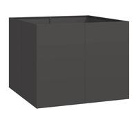 (steel/black, 100 x 100 x 80 cm) vidaXL Planter Outdoor Flower Pot Garden Raised Bed Patio Plant Pot Steel