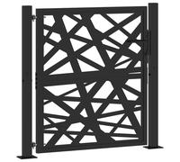 (steel/black, 105 x 106 cm/light design) vidaXL Garden Gate 105x180 cm Weathering Steel Flame Design fence gate
