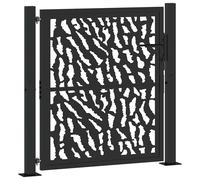 (steel/black, 105 x 106 cm/trace design) vidaXL Garden Gate 105x180 cm Weathering Steel Flame Design fence gate