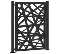 (steel/black, 105 x 130 cm/light design) vidaXL Garden Gate 105x180 cm Weathering Steel Flame Design fence gate