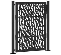 (steel/black, 105 x 130 cm/trace design) vidaXL Garden Gate 105x180 cm Weathering Steel Flame Design fence gate