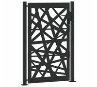 (steel/black, 105 x 155 cm/light design) vidaXL Garden Gate 105x180 cm Weathering Steel Flame Design fence gate