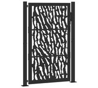 (steel/black, 105 x 155 cm/trace design) vidaXL Garden Gate 105x180 cm Weathering Steel Flame Design fence gate