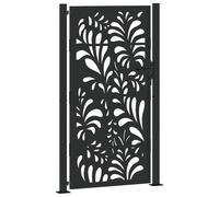 (steel/black, 105 x 180 cm/wave design) vidaXL Garden Gate 105x180 cm Weathering Steel Flame Design fence gate