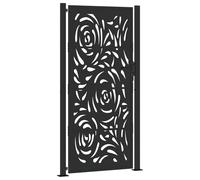 (steel/black, 105 x 205 cm/flame design) vidaXL Garden Gate 105x180 cm Weathering Steel Flame Design fence gate