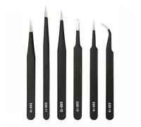 Steel Black Tweezers Set Electronics Disassembly Tool Not Slip Handle Tweezers Simple Operate For Repair Of Electronics Not Glares