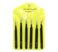 Steel Black Tweezers with Not Slip Grips Corrosions Resistant Tweezers Versatile for Safe & Precise Electronic Repairs Steel