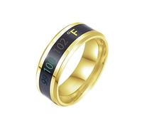 Steel Body Colour Steel Temperature Display Ring Temperature Titanium Ring Temperature Change Rings The Rings Card Game Secrets Dark Forest, 10, Titanium steel, No Gemstone