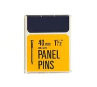 Steel Bright Panel Pins 40mm Pack of 1 Small Wood Nails for DIY, Carpentry, and Crafts Smooth Shank Finish Nails for Furniture Backing and Moulding 40g.