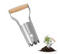 Steel Bulb Planter Tool for Planting Bulbs - 6cm Diameter, Heavy Soil, 10cm Depth With Spring Handle, Chromed Plated Steel, Gardening Plant Hand Tool, Garden Equipment, Bulb Transplant Device