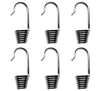 Steel Bungee Shock Cord Hook Spiral Wire Hooks End for 6 mm Elastic Rope Strapping Tape (6 mm, 24 pieces)