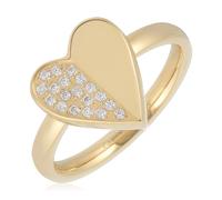 Steel by Diamonique Pave Ring Stainless Steel CIRCLE SILVER TONE SIZE K