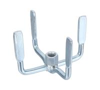 Steel Cement Mixer Head Flat Paddle Dual Blade Drill Attachment | Silver Metal Construction, Fast Cleaning, Consistent Blending for Paint, Soil Mixes, Masonry Work and Construction Sites