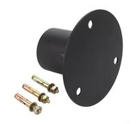 Steel Chain Link Fence Post Base Flange for Lamp Mailbox & Flag Poles - 65mm/78mm Inner Diameter, Black Heavy-Duty Floor Mount with Expansion BOL(78MM)