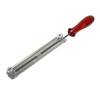 Steel Chain Saw Sharpening File Set Round Gauge File Handle Chainsaw Tool File Holder Round Chain Sharpener with Wooden Handle for Woodwork Chain Saw Filing Guide Holder(5.5mm)