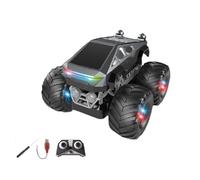 Steel Charge Stunt Remote Control Car 4WD RC Truck with Light and Music 2 4 GHz Multiplayer Racing Rechargeable Various Terrain Drop- Glow-in-the-Dark Stunts Birthday Gift for Boys