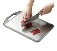 Steel Chopping Boards for Kitchen - Double Sided Food-Grade Chopping Board,Non Slip Vegetable Meat Tool for Fruits Bread Baking Rv Butcher Station Camping BBQ