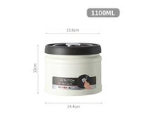 Steel Coffee Beans Storage Container Press-Down Vacuum for Ideal for Kitchen and Home with Stainless and Steel Crafted from Stainless Making it an Essential Kitchen Accessory (White 1100ML)