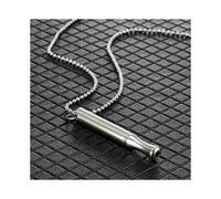 (Steel Color) Stop Smoking Necklace Anxiety Whistle Breathing Necklace Stress Relief Mindful Meditation Necklace