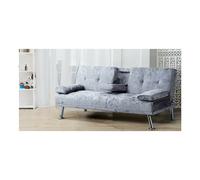 (Steel) COMFY-LIVING Verona Crushed Velvet Sofa Bed