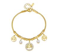 Steel construction Inspired by the elegant tree of life, Adjustable size for wrist chain for women