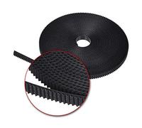 Steel Core Synchronous Belt, GT2 Timing Belt PU Steel Core 2GT Open 6mm 10mm Width Multicolor Multiple Sizes for 3D Printer CR10(Black,2M 6MM)