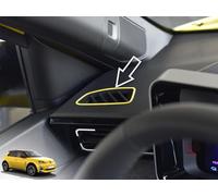 Steel Cover for Renault-5 E-Tech | Decorative Frames for Air Vents - Yellow | 2 Pieces Stainless Steel 5 R5 Evolution Electric 95 120 150 Urban Range Comfort Techno Iconic Accessories E Tech