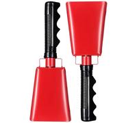 Steel Cowbell with Handle 8 Inch Cow Bells Noise Makers, 2 Pack Large Cowbells for Sporting Events