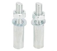 Steel Crank Wedges for Bicycle, 9.5 mm Diameter x 44 mm Length, Bottom Bracket Fixing Pins with Nuts and Washers, 2-Pack Kit for Securing Crank Arms to Spindle