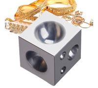 Steel Dapping Blocks 17° Metal Forming Block Set Professional Jewelry Bezel Making Tool with Punch Precision Forming Block for Goldsmiths