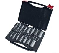 Steel Deep Socket Set 15pc for Power Drill Heavy Duty | Extended reach design, fits hex shank drills, removes stuck bolts, for ideal for tight engine spaces, 15-piece variety