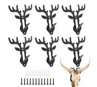 Steel Deer Skull and Cobustium with 6x Skull Assembly Hooks Ideal for Trophy Presentation | Multiple Position Stand for Indoor and Exterior Walls, Soup