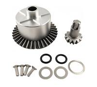 Steel Differential Gear Set, 37T Main Gear & 13T Input Gear for Arrma 1/10 Big Rock, Granite, Vorteks, Senton 3S BLX, Kraton/Outcast 4S BLX, 1/8 Typhon/Infraction 3S, Replaces AR310872 (Silver)
