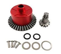 Steel Differential Gear Set, 37T Main Gear & 13T Input Gear for Arrma 1/10 Big Rock, Granite, Vorteks, Senton 3S BLX, Kraton/Outcast 4S BLX, 1/8 Typhon/Infraction 3S, Replaces AR310872 (Red)