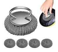Steel Dish Scrubber - Stainless Steel Dish Scrubber | Metal Dish Scrubber | Scrubbing Pad Dish Scrubber | Wire Scrubber | Av Cleaning Sponges