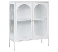 Glass Display Sideboard SARRE Metal 90 cm White