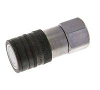 Steel DN 10 Flat Face Hydraulic Socket G 1/2 inch Female Threads ISO 16028 CEJN D 19.7mm