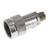 Steel DN 10 Hydraulic Coupling Socket 3/8 inch Male NPT Threads ISO 14540 D 19 mm