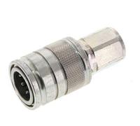 Steel DN 10 Hydraulic Coupling Socket G 3/8 inch Female Threads ISO 7241-1 A D 17.3mm