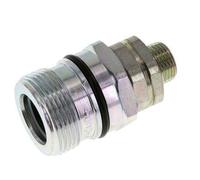 Steel DN 12.5 Hydraulic Coupling Socket 12 mm L Compression Ring ISO 14541/8434-1 D M36 x 2