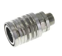 Steel DN 12.5 Hydraulic Coupling Socket 12 mm S Compression Ring ISO 7241-1 A/8434-1 D 20.5mm