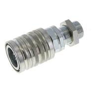 Steel DN 12.5 Hydraulic Coupling Socket 14 mm S Compression Ring Bulkhead ISO 7241-1 A/8434-1 D 20.5mm