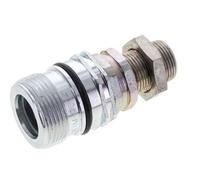 Steel DN 12.5 Hydraulic Coupling Socket 15 mm L Compression Ring Bulkhead ISO 14541/8434-1 D M36 x 2
